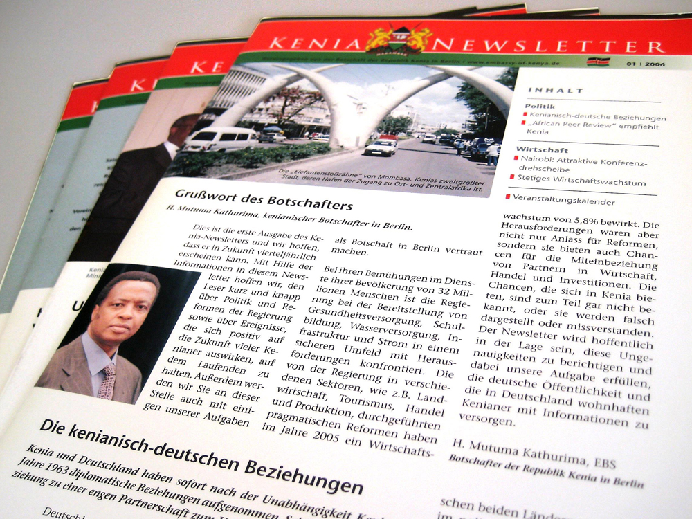 Newsletter der Botschaft Kenia, Berlin